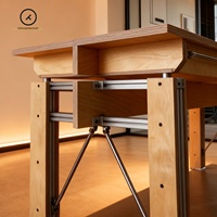 Bureau de style océanique, bibliothèque à axe optique, table longue de style industriel minimaliste, bureau allongé de designer, résistant aux taches