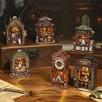 Kit DIY Aimant de Réfrigérateur 3D en Bois, Décoration de Coin de Lecture, Puzzle Miniature Fait Main, pour Présentoirs de Café, Boulangerie, Fleuriste