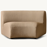 Canapé modulaire en tissu lin pour salon Rhoohill, style américain moderne, 5 pièces avec chaise longue