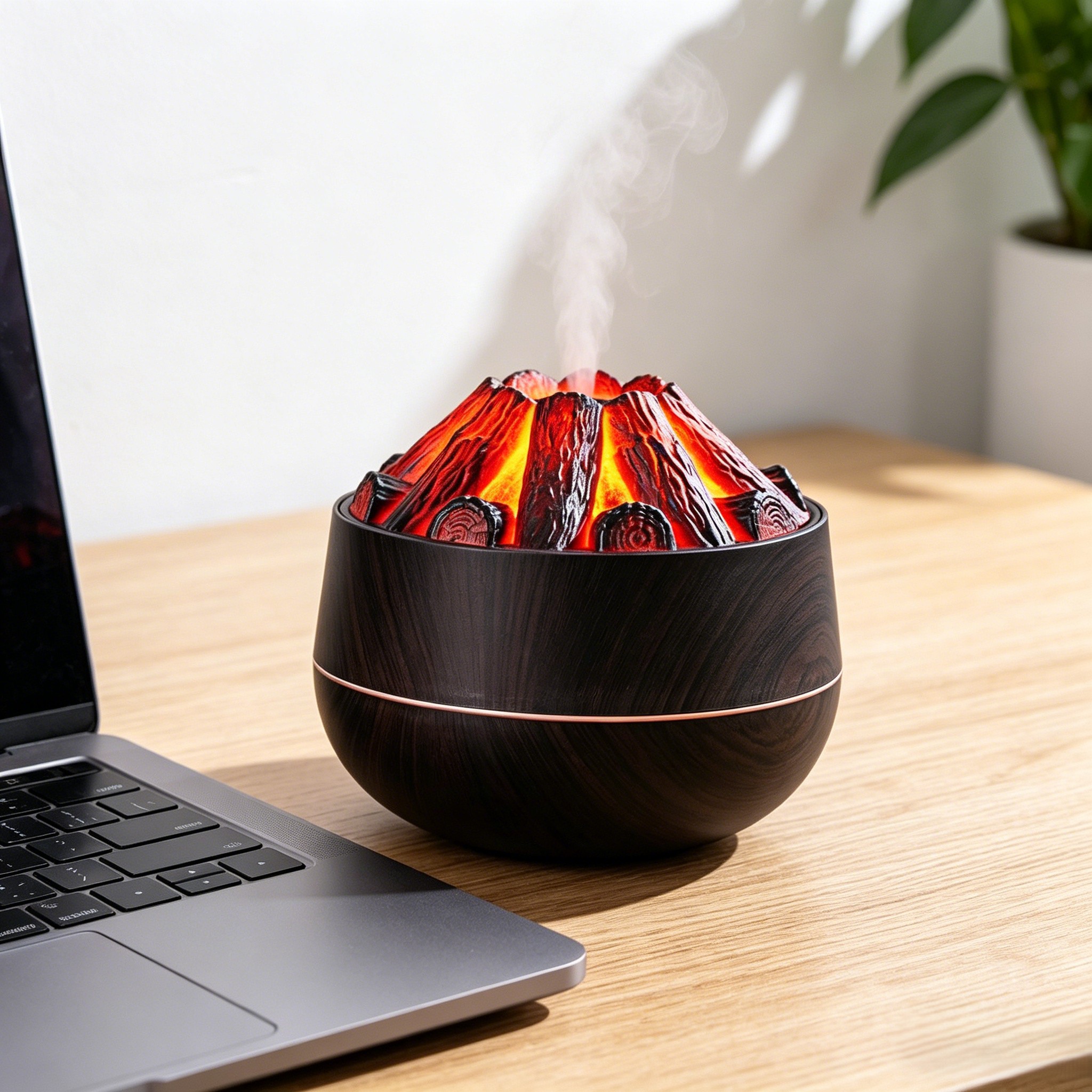 Mini Smart air Humidifier for Bedroom Home Flame Aroma Oil Diffusers Flame Humidifier air Humidifier Portable air Humidifier