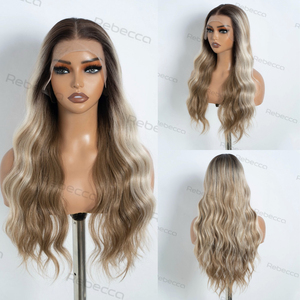 Hot bán 360 ren tổng hợp tóc dài glueless HD Thụy Sĩ ren phía trước Tóc Giả mỗi nhổ HD 360 ren glueless tổng hợp tóc giả cho phụ nữ - Product Image 2