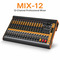 AOFO MIX-12 Console de mixage audio professionnelle 12 canaux avec 99 DSP Bluetooth USB Alimentation fantôme 48V Construction métallique Enregistreur intégré