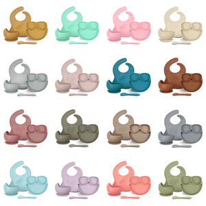 <span class=keywords><strong>Vaisselle</strong></span> OEM ODM pour bébé ensemble d'alimentation bol à dîner en silicone pour tout-petits assiette à ventouse avec cuillère couverts avec logo personnalisé usine - Product Image 6