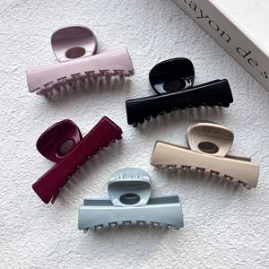 กิ๊บหนีบผมพลาสติกสีพื้นแบบเกาหลี กิ๊บหนีบผมครึ่งหัว ขนาดกลาง เงางาม รูปทรงฉลาม สำหรับผู้หญิงผมบาง - Product Image 2