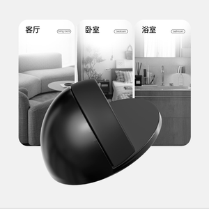 Tope de puerta negro empotrado en el suelo, bloqueador de corrientes de aire para dormitorio y baño - Product Image 3