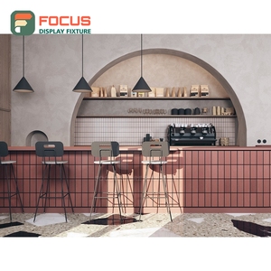 ชั้นวางสินค้ากาแฟดีไซน์สร้างสรรค์ ฐานไม้ สำหรับจัดแสดงฝาครอบแก้วและเมล็ดกาแฟ - Product Image 6