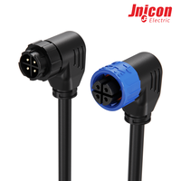 Conector de Conexión Rápida en Ángulo Recto M16 de 4 Pines, 10A 125V, Enchufe Circular Impermeable con Bloqueo a Presión para Automatización de Sensores