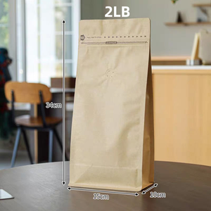 Sacs à café en papier kraft personnalisés en stock avec fermeture éclair 1/4LB 1/2LB 1LB 2LB, sachets stand-up refermables pour thé - Product Image 5
