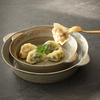 Assiette Vintage Style Occidental, Vaisselle Créative Japonaise en Porcelaine, Luxe Léger Rétro, Assiette Distinctive Peinte à la Main