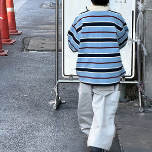 ชุดเด็กฤดูใบไม้ผลิ เสื้อโปโลลายทางเด็กผู้ชาย 2026 ฤดูใบไม้ผลิสไตล์ใหม่ เสื้อแขนยาวลำลองสำหรับเด็กโต - Product Image 3