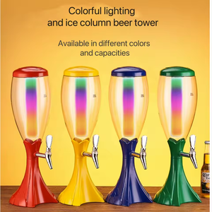 برج تبريد وتوزيع البيرة عالي الجودة للاستخدام التجاري، محمول وصديق للبيئة، بتشطيب معدني مصقول، سعة 3 لتر و2 لتر، مع نظام تبريد بالثلج - Product Image 5
