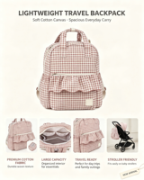 Sacs à langer et sacs d'accessoires pour poussette multi-usages à grande capacité, à carreaux personnalisés, pour femmes, sacs à dos pour mamans, imperméables