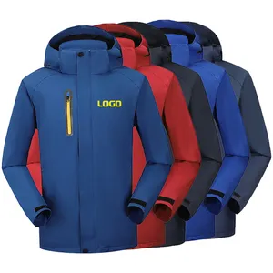 High-end personalizado windproof homens pesados inverno jaquetas ao ar livre esporte velo jaquetas internas para montanhismo