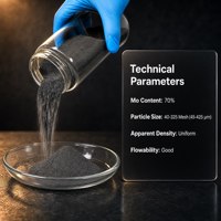 Poudre d'alliage Ferromolybdène FeMo70 de qualité supérieure, faible teneur en impuretés, 40-325 Mesh, certifiée ISO9001 pour la soudure de composants en fonte