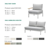 Ensemble de canapés en aluminium et corde en forme de L, style moderne et luxueux, pour terrasse, hôtel et cour, par Express Garden