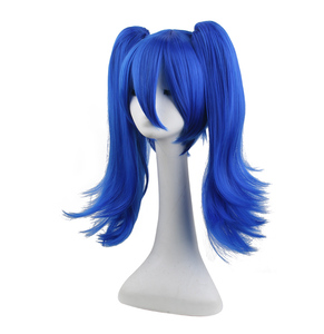 Peluca de <span class=keywords><strong>Cosplay</strong></span> de <span class=keywords><strong>Anime</strong></span> Kagerou Project Takane Enomoto, Azul, con Doble Cola de Caballo, Puntas en Capas, Cabello Sintético con Flequillo para Disfraces y Fiestas - Product Image 2
