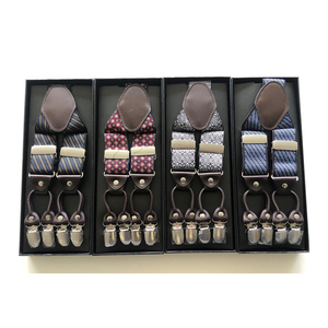 Personalizada de moda de alta calidad 3,5 cm de ancho elástico ajustable Jacquard tejido 6 Clip Y forma de <span class=keywords><strong>tirantes</strong></span> para hombres Pantalones - Product Image 1