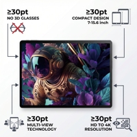 Écran 3D à vision directe OEM de 15,6 pouces pour intérieur, 4K 3840*2160 60Hz, moniteur 3D lenticulaire avec caméra de suivi oculaire pour salle d'exposition