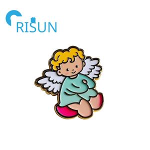 Kleine Pin Badge Vintage Custom 3d Email Engel Met Vleugel Beschermengel Reversspeld Cherub Broche Pin - Product Image 3
