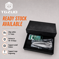 Couteau pliant EDC en titane TGZUO, couteau de poche tactique utilitaire de précision CNC, lame à changement rapide, outils de survie d'urgence