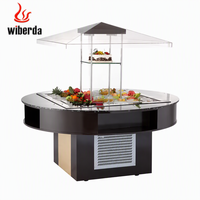 Réfrigérateur commercial pour buffet de salades, équipement de restauration, contrôle numérique de la température, vitrine haute en acier inoxydable