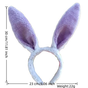 Nouveauté : Bandeaux oreilles de lapin de dessin animé pour enfants, accessoires de costume de lapin de Pâques, bandeaux oreilles de lapin en peluche pliables pour Pâques - Product Image 5