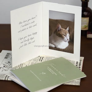 بطاقة شكر مخصصة يدوية الصنع قابلة للطي مع إطار صور 4×6 بوصة مع ختم ذهبي وقص ورقي - Product Image 3