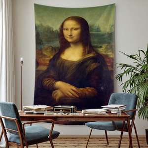 <span class=keywords><strong>Tapiz</strong></span> de la Mona Lisa, Pintura de Alta Calidad de Da Vinci, <span class=keywords><strong>Tapiz</strong></span> de Pared Contemporáneo de Algodón y Lino Ecológico, Decoración del Hogar, Aniversario - Product Image 3