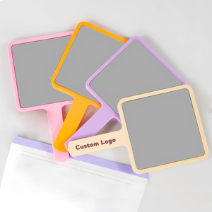 Factory Wholesale Single Side Handheld Makeup <strong>Mirror</strong> <strong>Plastic</strong> Square Cosmetic <strong>Mirror</strong> with Handle - Product Image 4