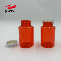 Bouteilles à pilules PET vides transparentes avec bouchons à vis dorés, contenants de stockage en plastique pour capsules de vitamines et compléments alimentaires