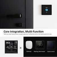 ZigBee Wifi BLE Panneau de commande tactile Smart Home Tuya Écran de commande central intelligent Compatible avec chauffage électrique/chaudière/eau