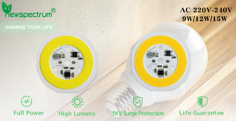 15w 220v Ac Cob Led Raw Material Driverless Led Chip For E27 A60 A70 A80