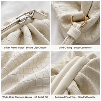 Sac nuage en PU tressé fait main sur mesure avec chaînes et cordon de serrage pour femme, nouveau modèle tricoté