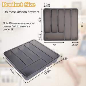 Nouveau Organisateur de Couverts pour Plan de Travail de Cuisine avec Couvercle, Plateau à Ustensiles - Product Image 4