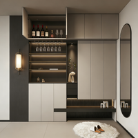 Meuble à chaussures moderne personnalisé pour entrée de villa ou hôtel, pour salon - Bois, capacité 50+ paires, design modulaire
