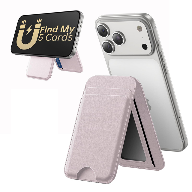 Fashion Mag Safe Business Name Card Holder Magnetic Phone Stand 2 in 1 Wallet Slim PU Leather Women RFID Card Case Wallet