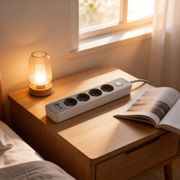 Multiprise CE 4 prises avec station de charge rapide USB-C 1A2C, protection contre les surtensions compacte en cuivre ignifuge