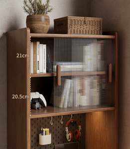 Scrivania Pieghevole con Libreria Integrata in Legno Massello, Stile Medievale, per Studio e Ufficio Domestico, Ideale per Piccoli Appartamenti SZ042 - Product Image 6