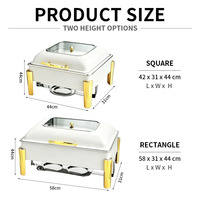 YITIAN Fabrikdirekt Edelstahl Chafing Dish Buffet-Server 2 Formen Doppelheizung mit Alkoholbrenner Elektrische Heizplatte
