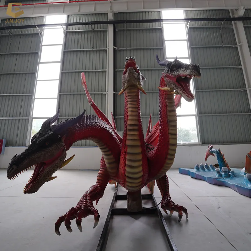 Sgad156 Zigong Realistische Mechanische Dragon Model Animatronic 3-koppige Draak Te Koop