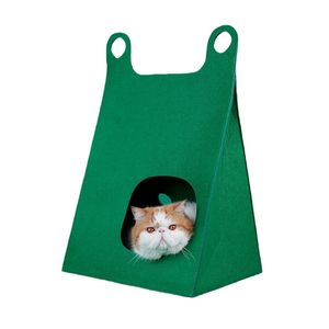 Cama plegable de fieltro para gatos Casa de gatos de mano Túnel plegable para gatos Cama cerrada - Product Image 3