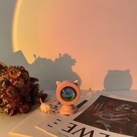 Lampe de coucher de soleil rose Rechargeable à télécommande personnalisable, Mini lampe d'atmosphère