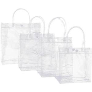 Bolsa de compras de <span class=keywords><strong>PVC</strong></span> PP, bolsas de plástico transparentes con asas para embalaje de regalo cosmético de vino - Product Image 2
