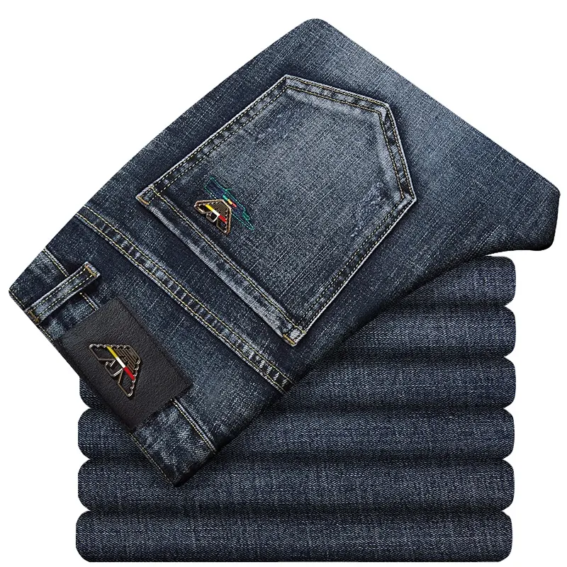 Classic stock broken zipper jeans high street fashion men slim jeans factory wholesale prices