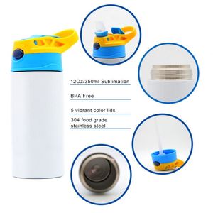 Bouteille d'eau isotherme en acier inoxydable de 350 ml (12 oz) pour sublimation, modèle droit, pour enfants, entrepôt USA - Product Image 2