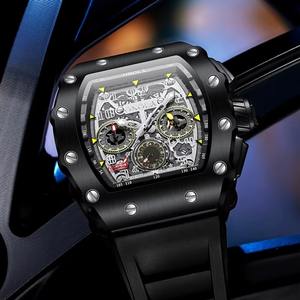 Montres automatiques à tourbillon personnalisées avec logo, étanches, en acier allié et verre, chronographe, livraison directe - Product Image 3