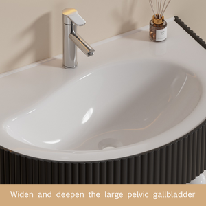 Meuble-lavabo mural moderne et épuré, personnalisable, avec vasque en pierre d'ardoise pour salle de bain – Meilleures ventes - Product Image 3
