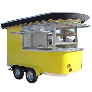 Multifunctional Commercial Big Street Kitchen Mobile Food Truck Chips Fast Food Trailer Pastry Popcorn Crepes Food Kiosk Cart