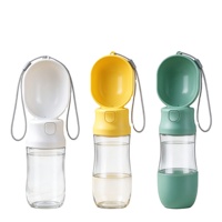 Bouteille d'eau portable 2-en-1 manuelle et gamelles de voyage pour chiens – Tasse à boire pour la marche en extérieur