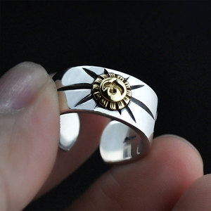 แหวนเงินแท้ 925 แบบเปิด ลายอินทรีบิน ทาคาฮาชิ โกโร่ ชุบทอง เหมาะสำหรับงานปาร์ตี้ ขายส่งจากโรงงาน เครื่องประดับบุรุษ สไตล์คู่รัก - Product Image 5